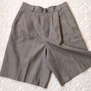 Giorgio St Angelo Coulotte Shorts Wide Leg 100% Wool Houndstooth Plaid 14 Women